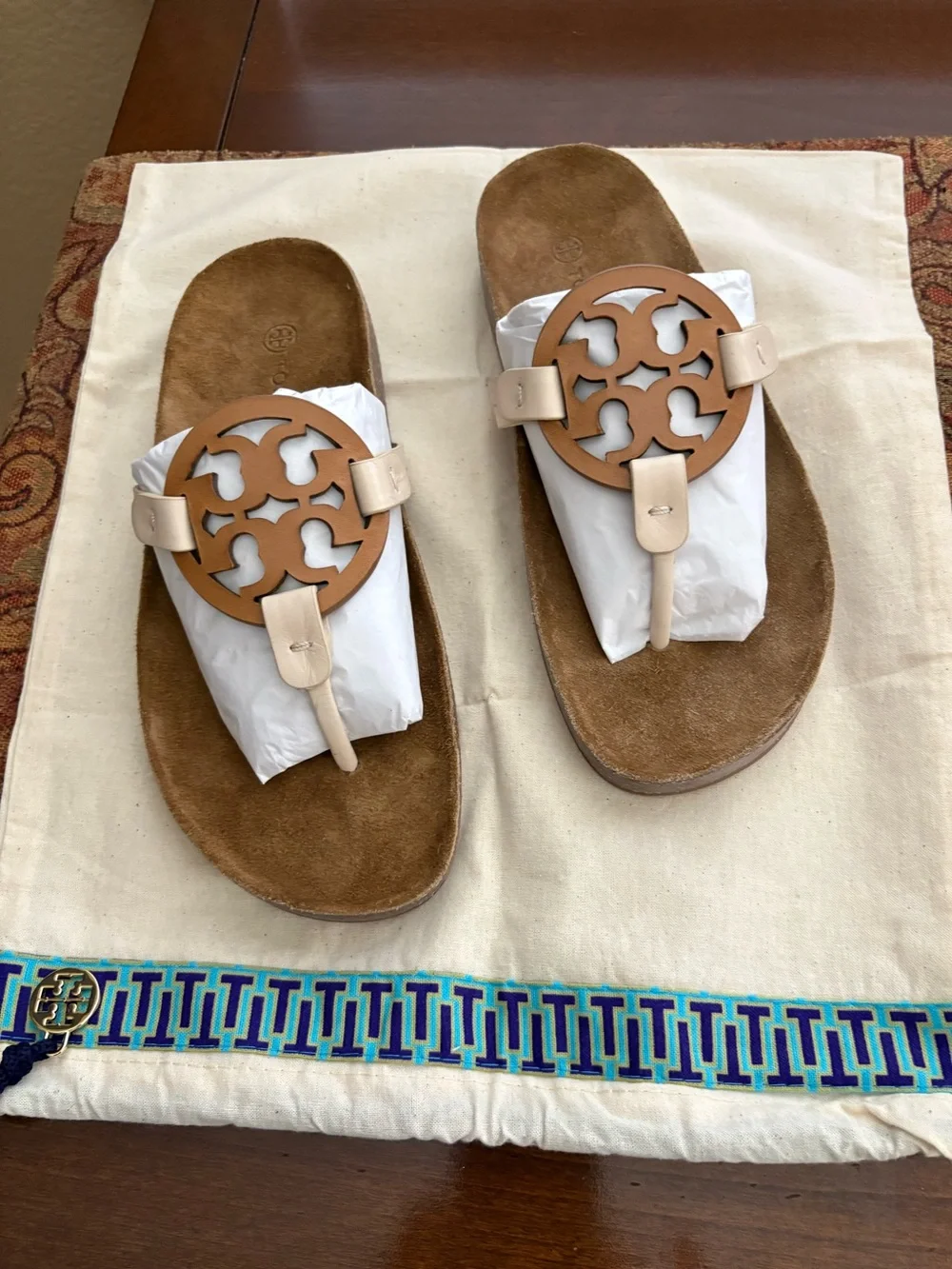 Tory Burch Miller Cloud Goat Leather/Cork Sandal Size 7  NIB